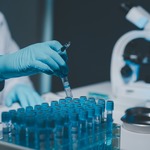 Person analysing lab results