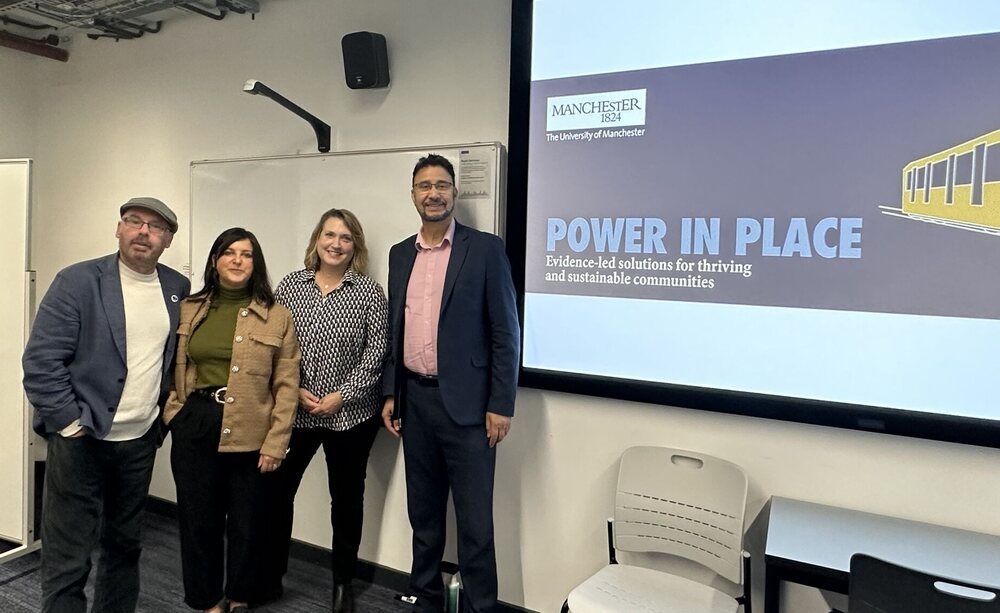 Afzal Khan MP with Louisa Dawes, Dr Carl Emery and Professor Sherilyn MacGregor.