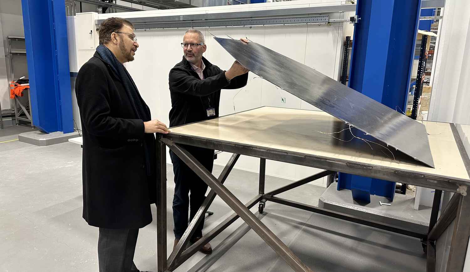 Afzal Khan and Professor James Baker in Graphene Institute