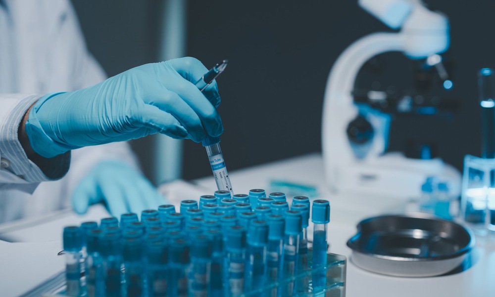 Person analysing lab results