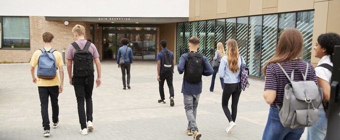 Children arriving at school