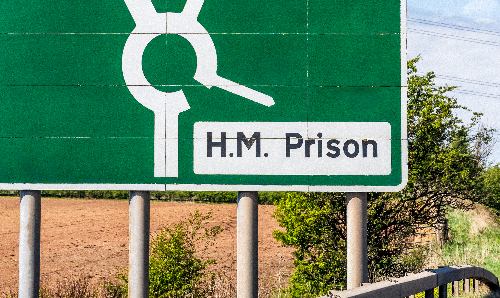 image of HM prison roadsign 